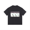 Man On The Moon — Back Print Tee in Black, back view with the artwork
