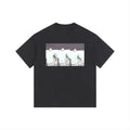 Man On The Moon — Front Print Tee in Black, front view with the artwork