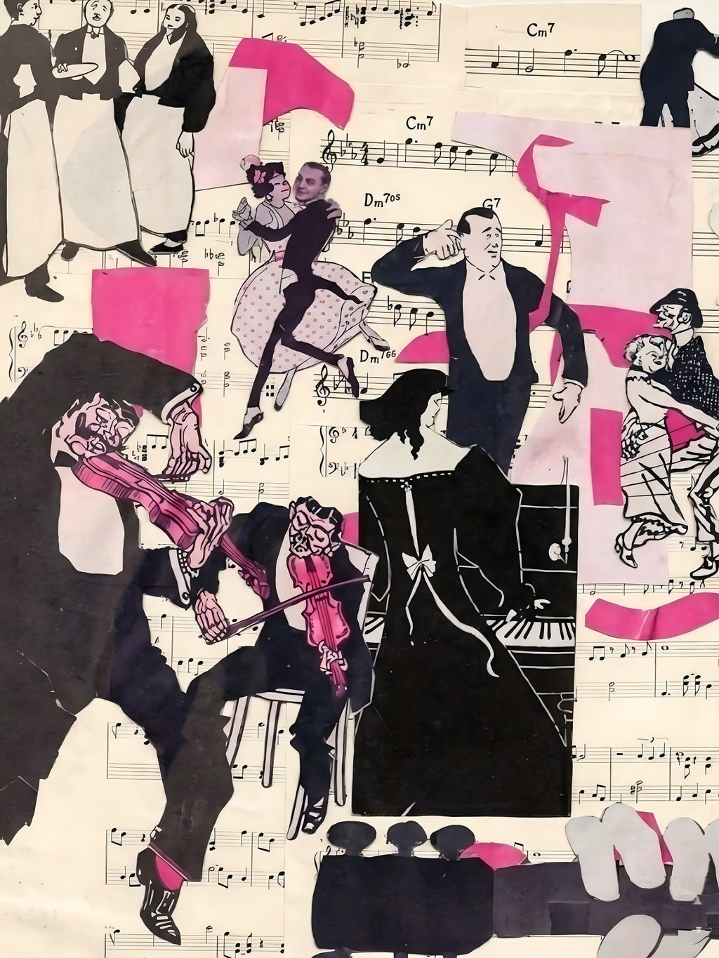 Pink Music Love — the full collage artwork