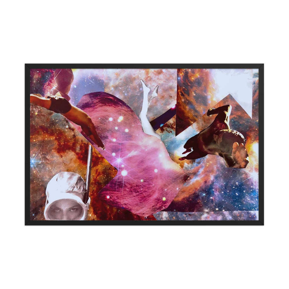 Space Ocean framed print — Printful frame mockup, 36 × 24 in